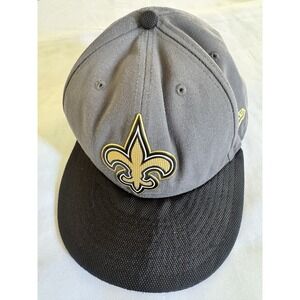 New Era New Orleans Saints 59Fifty Fitted Hat Cap Black/Grey  7 1/4 NFL Football